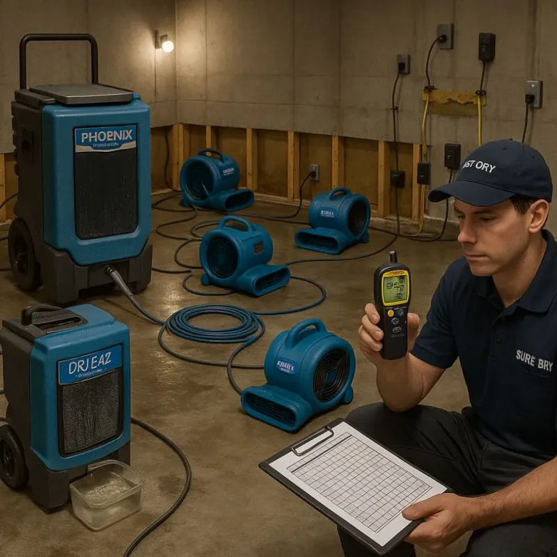 Structural Drying and Dehumidification process in Hiller, PA